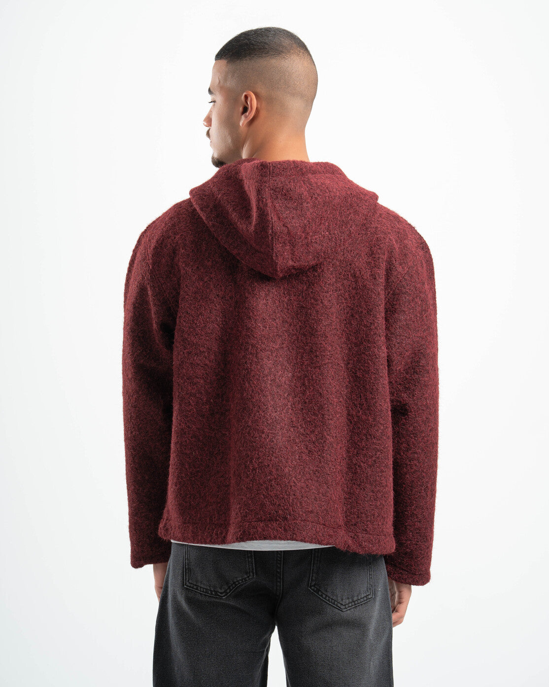 BURGUNDY MOHAIR JACKET
