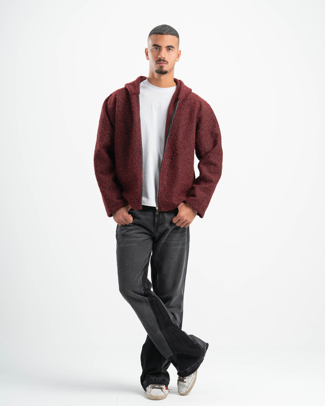 BURGUNDY MOHAIR JACKET