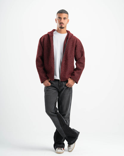 BURGUNDY MOHAIR JACKET