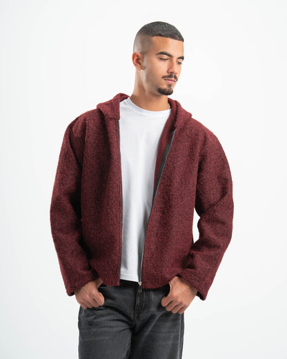 BURGUNDY MOHAIR JACKET