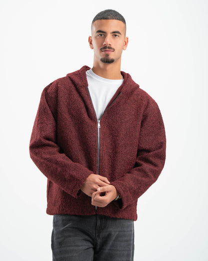 BURGUNDY MOHAIR JACKET