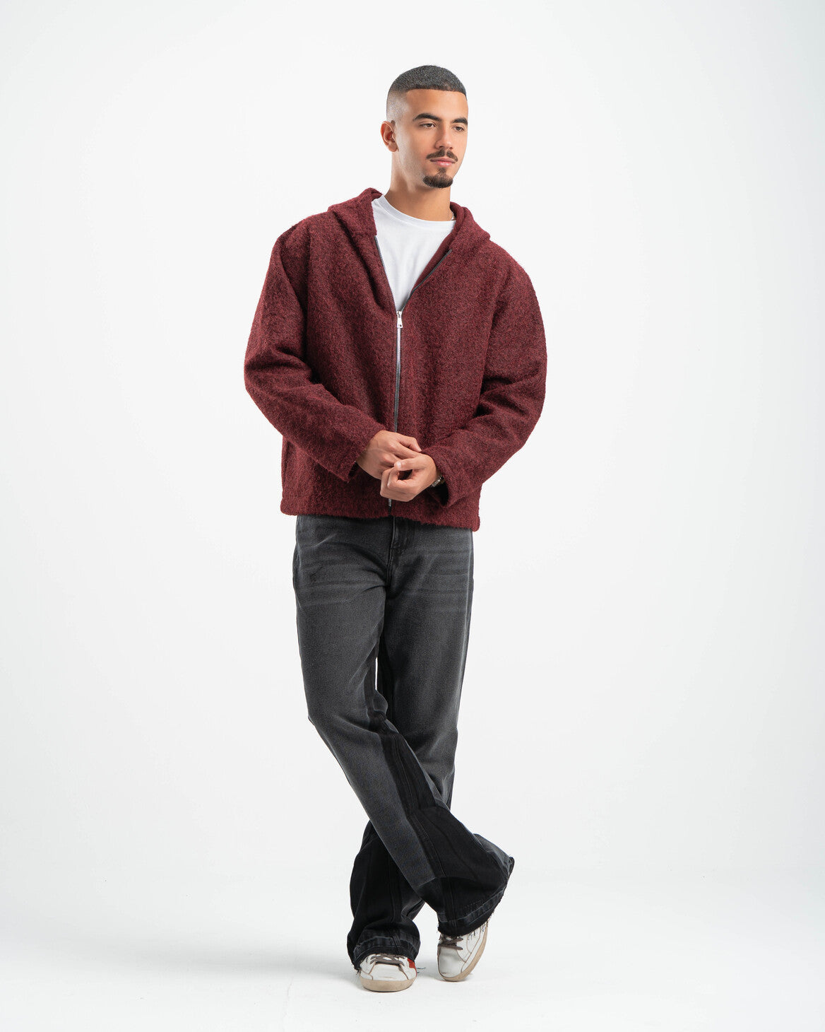 BURGUNDY MOHAIR JACKET