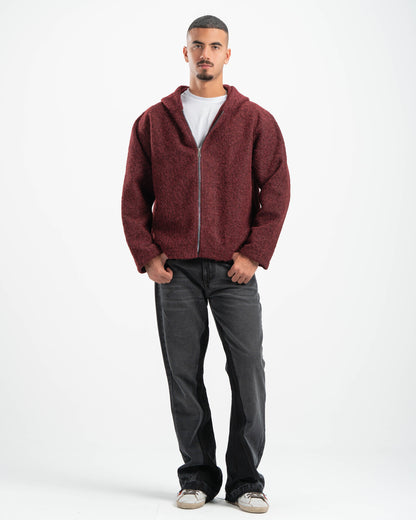 BURGUNDY MOHAIR JACKET