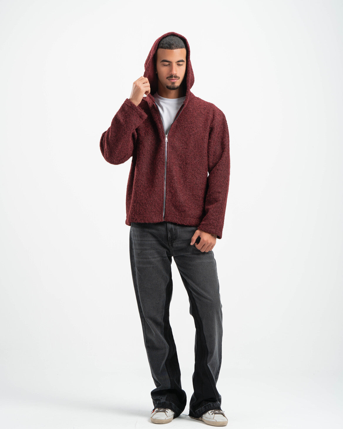 BURGUNDY MOHAIR JACKET