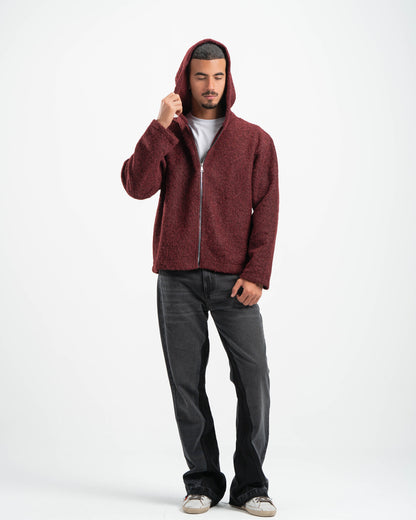 BURGUNDY MOHAIR JACKET