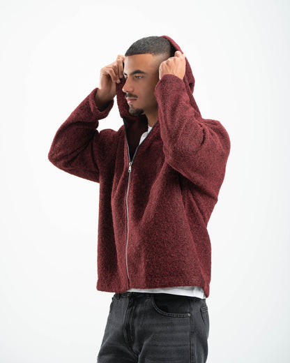 BURGUNDY MOHAIR JACKET