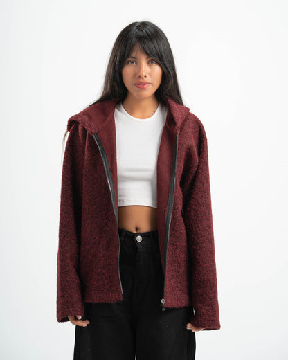 BURGUNDY MOHAIR JACKET