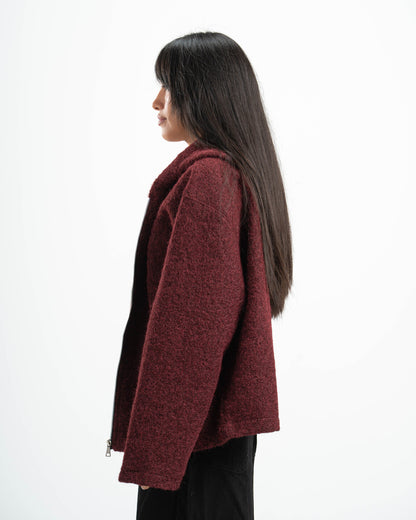 BURGUNDY MOHAIR JACKET