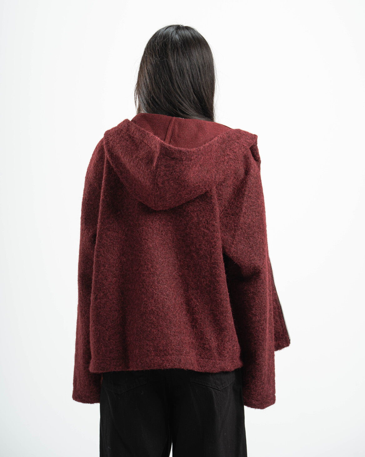 BURGUNDY MOHAIR JACKET