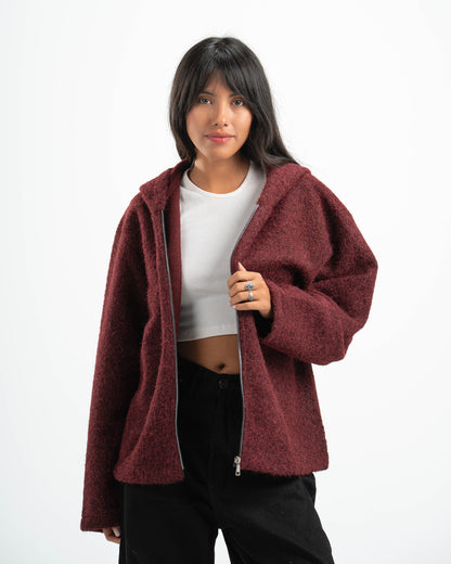 BURGUNDY MOHAIR JACKET