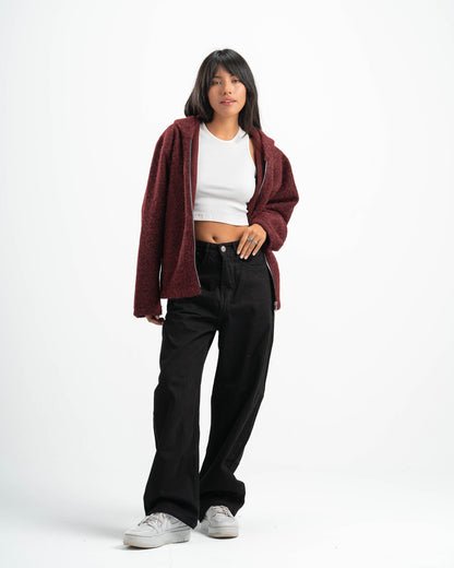 BURGUNDY MOHAIR JACKET