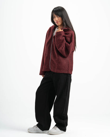 BURGUNDY MOHAIR JACKET
