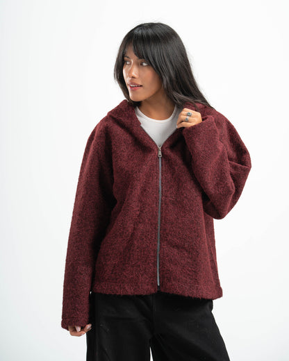 BURGUNDY MOHAIR JACKET