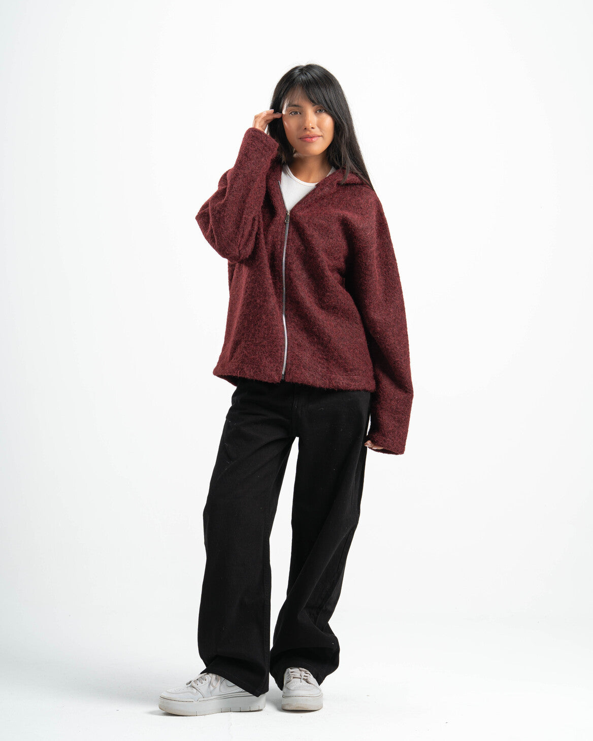 BURGUNDY MOHAIR JACKET