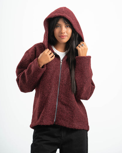 BURGUNDY MOHAIR JACKET