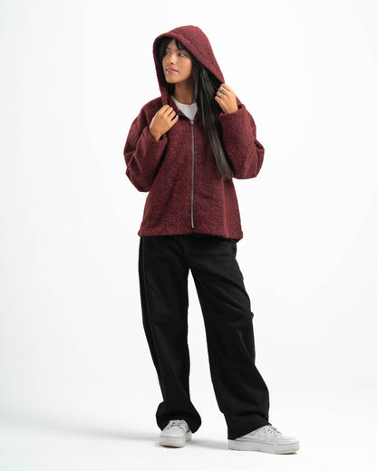 BURGUNDY MOHAIR JACKET