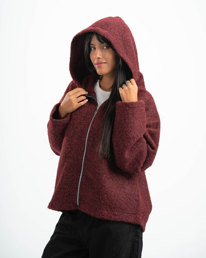 BURGUNDY MOHAIR JACKET