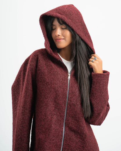 BURGUNDY MOHAIR JACKET