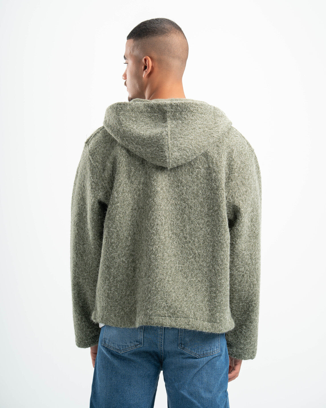 OLIVE MOHAIR JACKET