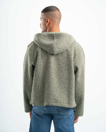 OLIVE MOHAIR JACKET