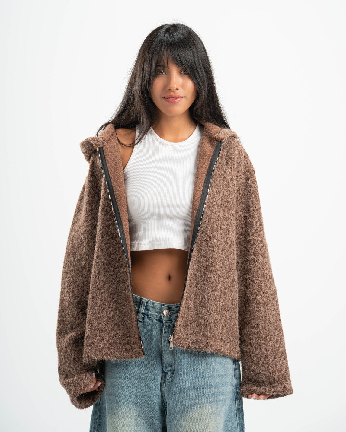 BROWN MOHAIR JACKET