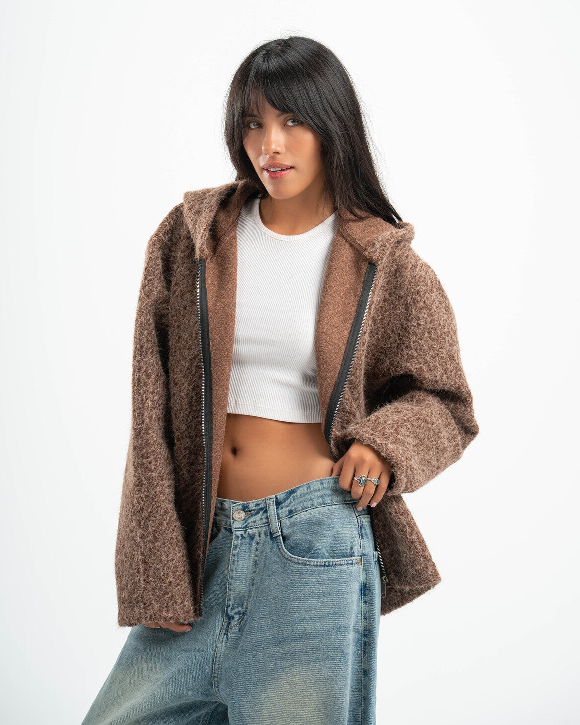 BROWN MOHAIR JACKET