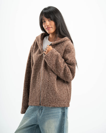 BROWN MOHAIR JACKET