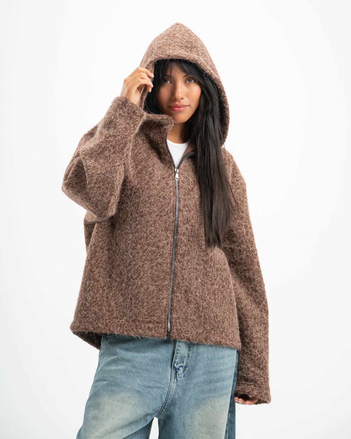 BROWN MOHAIR JACKET