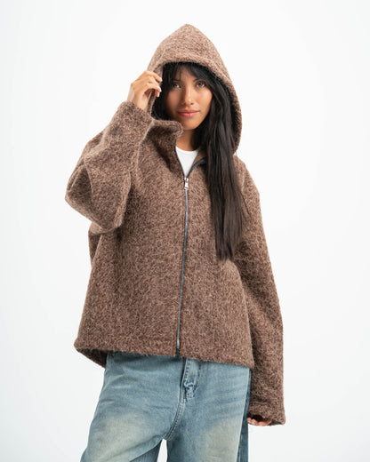 BROWN MOHAIR JACKET