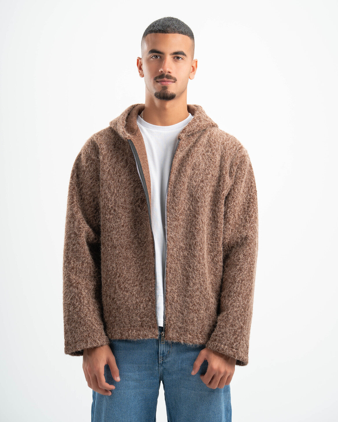 BROWN MOHAIR JACKET