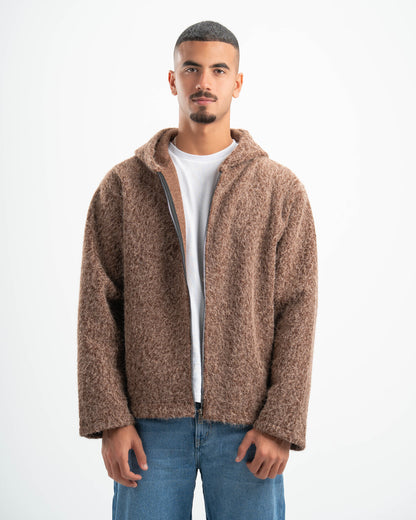 BROWN MOHAIR JACKET