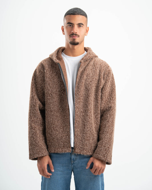 BROWN MOHAIR JACKET