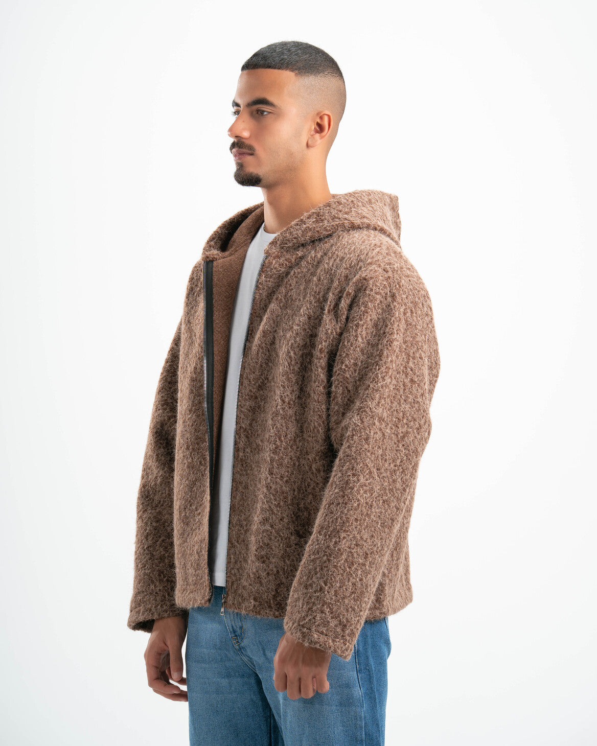 BROWN MOHAIR JACKET