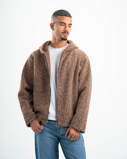 BROWN MOHAIR JACKET