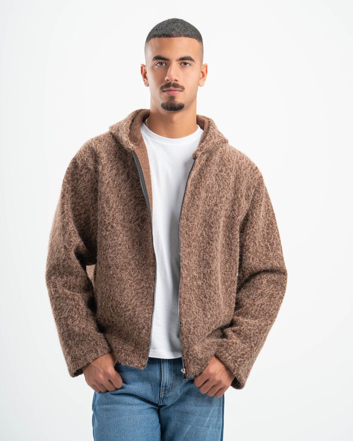 BROWN MOHAIR JACKET