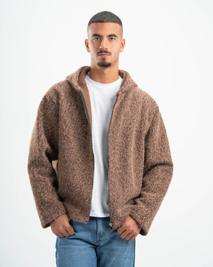 BROWN MOHAIR JACKET
