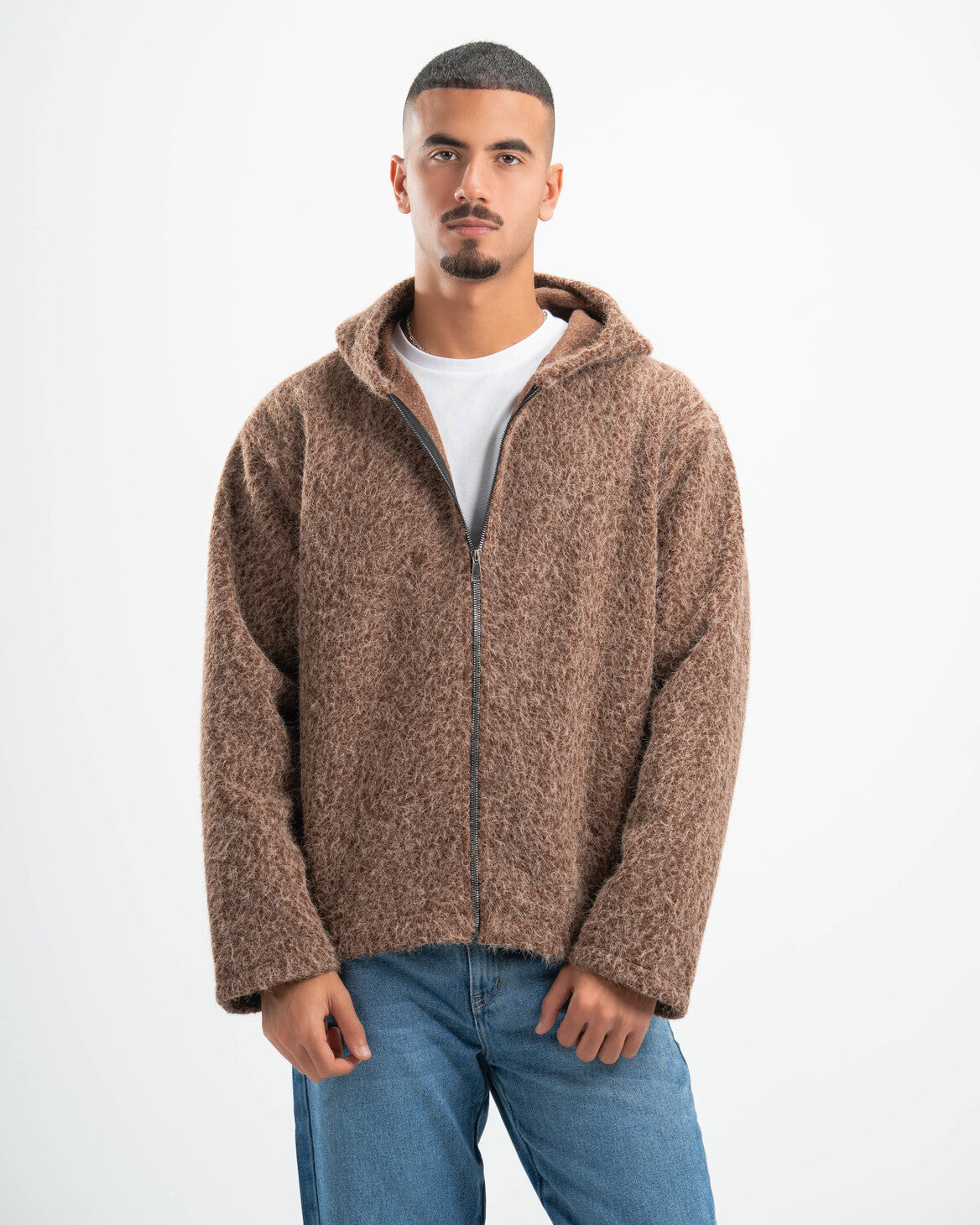 BROWN MOHAIR JACKET