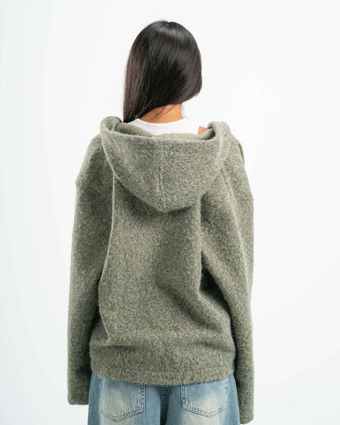 OLIVE MOHAIR JACKET