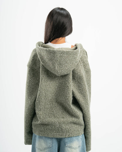 OLIVE MOHAIR JACKET