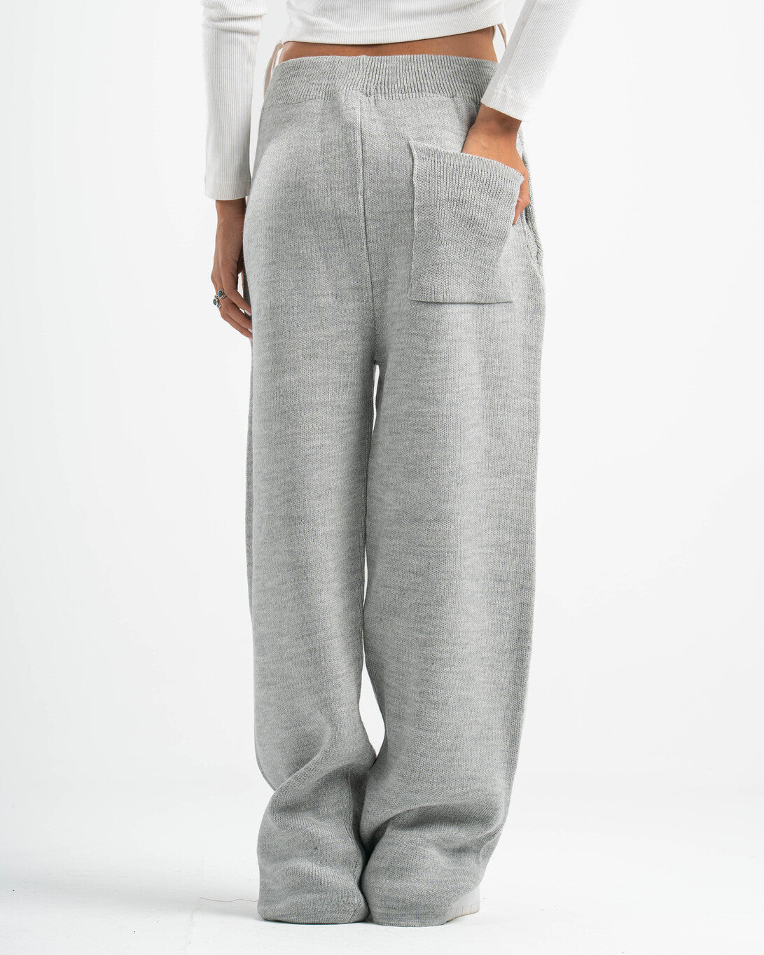 PSYCH GREY KNITTED PANTS