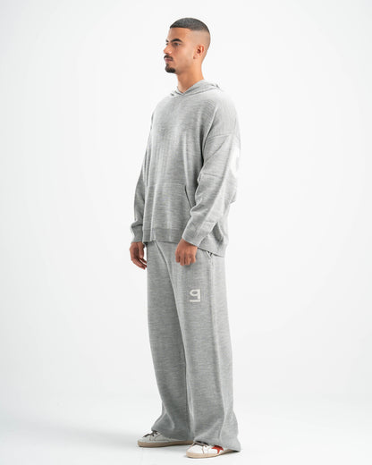 PSYCH GREY KNITTED HOODIE