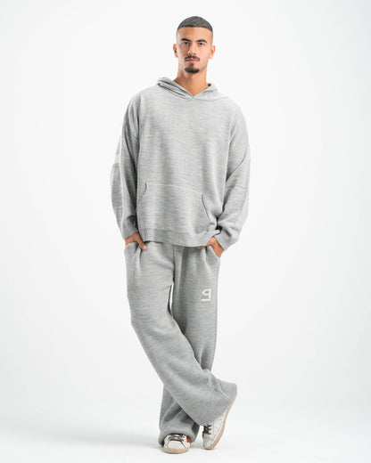 PSYCH GREY KNITTED HOODIE