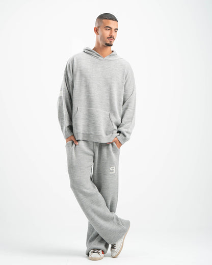 PSYCH GREY KNITTED HOODIE