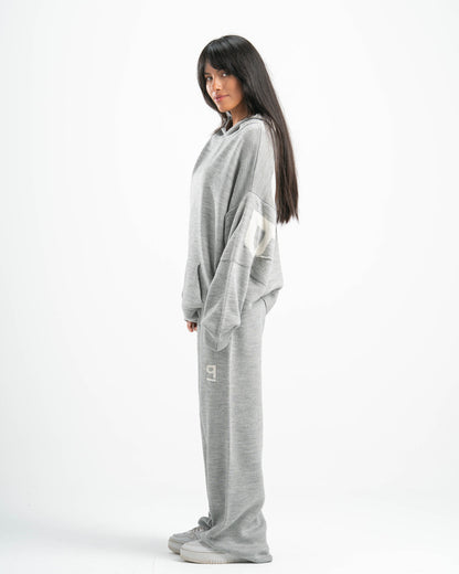 PSYCH GREY KNITTED HOODIE