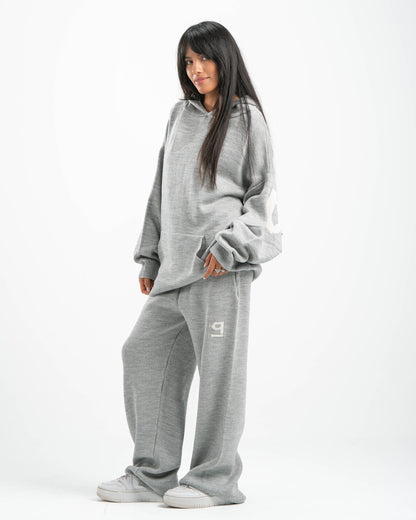 PSYCH GREY KNITTED HOODIE