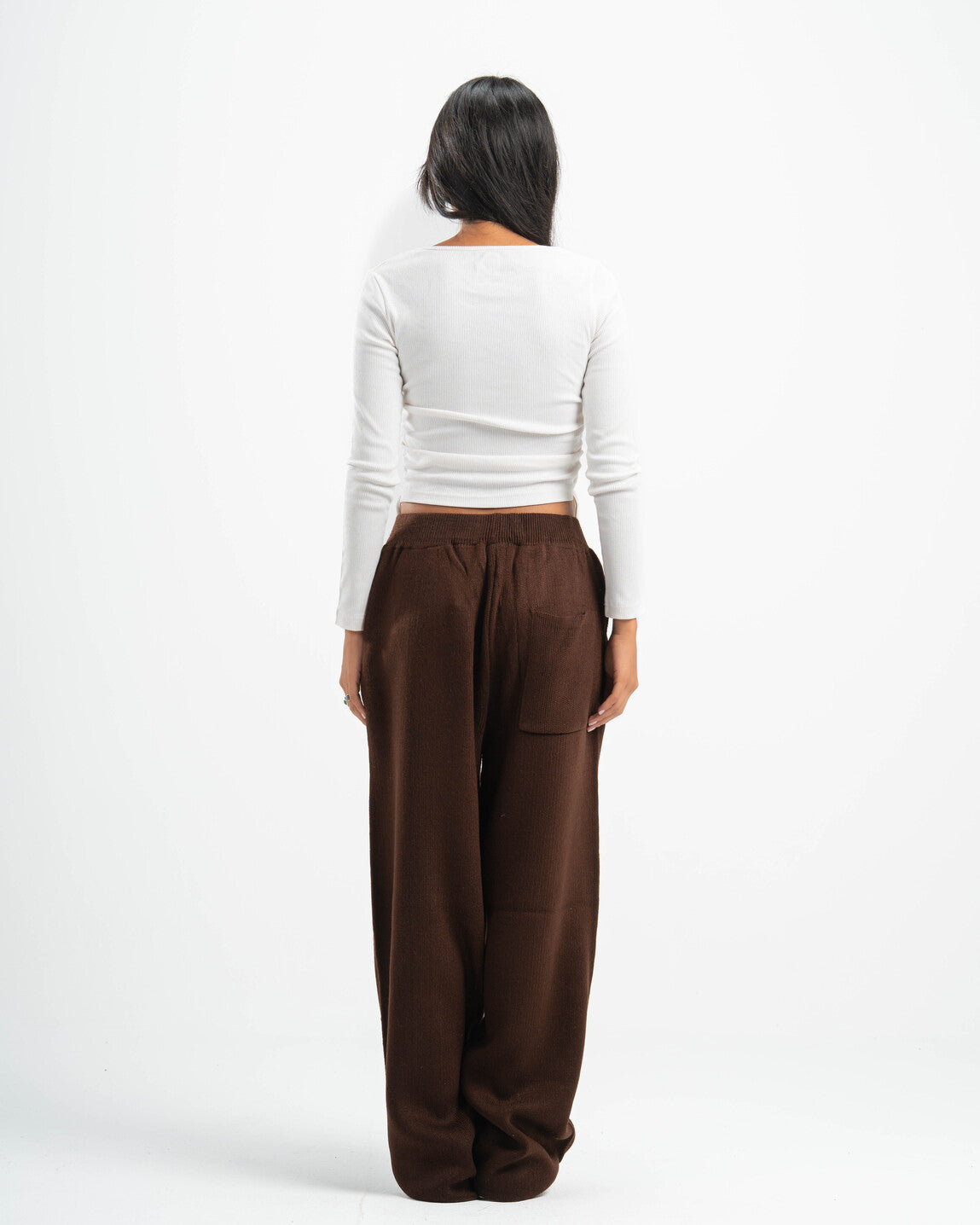 PSYCH BROWN KNITTED PANTS
