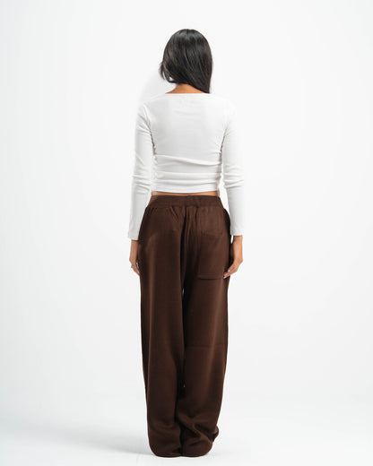 PSYCH BROWN KNITTED PANTS