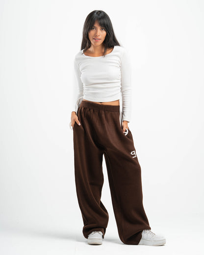 PSYCH BROWN KNITTED PANTS
