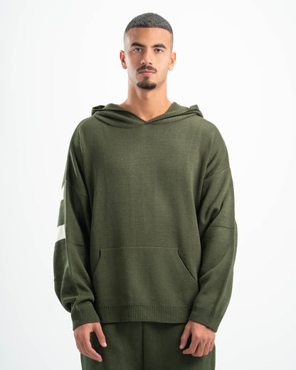 PSYCH OLIVE KNITTED HOODIE