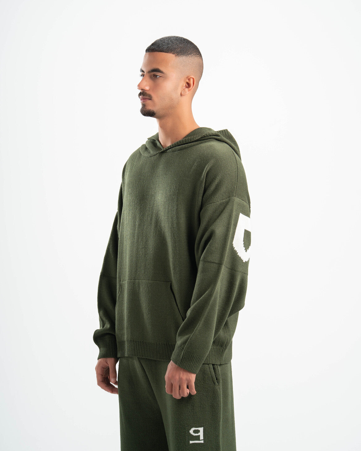 PSYCH OLIVE KNITTED HOODIE